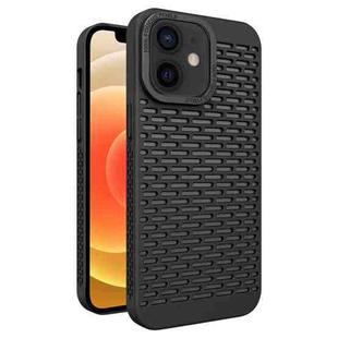 For iPhone 12 Hollow Heat Dissipation TPU Phone Case(Black)