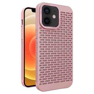 For iPhone 12 Hollow Heat Dissipation TPU Phone Case(Pink)