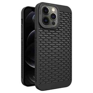 For iPhone 12 Pro Hollow Heat Dissipation TPU Phone Case(Black)
