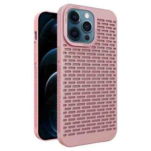 For iPhone 12 Pro Max Hollow Heat Dissipation TPU Phone Case(Pink)