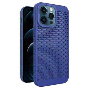 For iPhone 12 Pro Max Hollow Heat Dissipation TPU Phone Case(Blue)