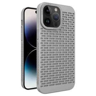 For iPhone 14 Pro Max Hollow Heat Dissipation TPU Phone Case(Grey)