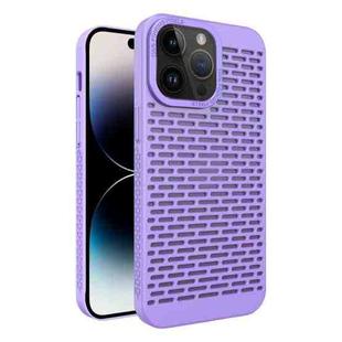 For iPhone 14 Pro Max Hollow Heat Dissipation TPU Phone Case(Purple)