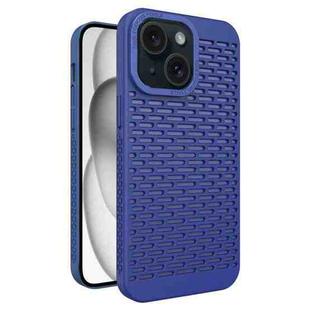 For iPhone 15 Hollow Heat Dissipation TPU Phone Case(Blue)