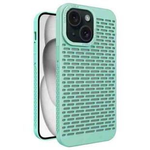 For iPhone 15 Hollow Heat Dissipation TPU Phone Case(Green)