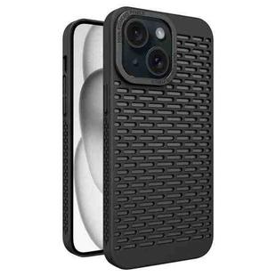 For iPhone 15 Plus Hollow Heat Dissipation TPU Phone Case(Black)