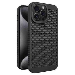 For iPhone 15 Pro Hollow Heat Dissipation TPU Phone Case(Black)