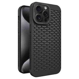 For iPhone 15 Pro Max Hollow Heat Dissipation TPU Phone Case(Black)