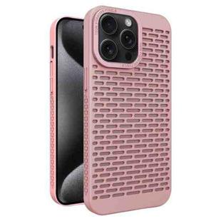 For iPhone 15 Pro Max Hollow Heat Dissipation TPU Phone Case(Pink)