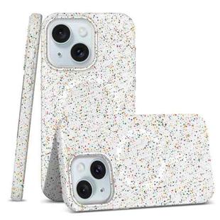 For iPhone 15 Colorful Frosted Magsafe PC Hybrid TPU Phone Case(White)
