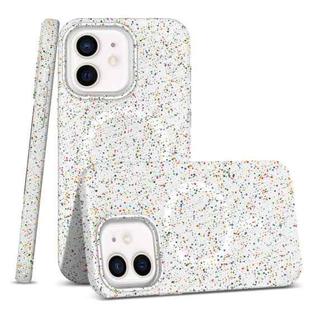 For iPhone 12 / 12 Pro Colorful Frosted Magsafe PC Hybrid TPU Phone Case(White)