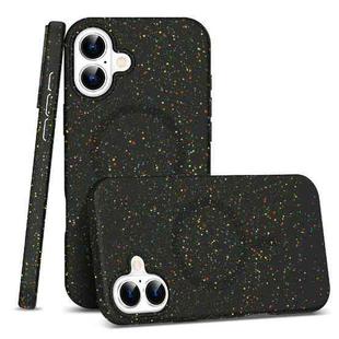 For iPhone 16 Plus Colorful Frosted Magsafe PC Hybrid TPU Phone Case(Black)