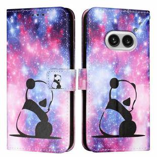 For Nothing Phone 2a Colored Drawing Pattern Plain Weave Leather Phone Case(Baby Panda)