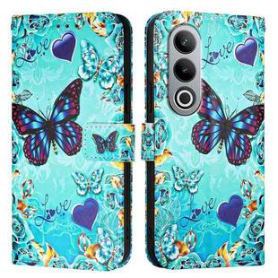 For OnePlus Nord CE4   Colored Drawing Pattern Plain Weave Leather Phone Case(Caring Butterfly)