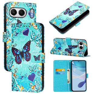 For OnePlus Nord 4 5G Colored Drawing Pattern Plain Weave Leather Phone Case(Caring Butterfly)