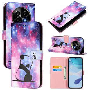 For Realme 13 Pro 5G / 13 Pro+ 5G Colored Drawing Pattern Plain Weave Leather Phone Case(Baby Panda)