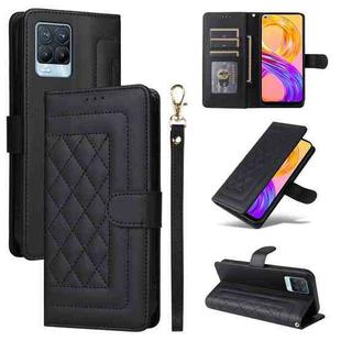 For Realme 8 4G / 8 Pro Diamond Lattice Leather Flip Phone Case(Black)