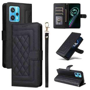 For Realme 9 Pro+ Diamond Lattice Leather Flip Phone Case(Black)
