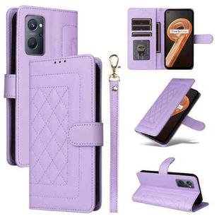 For Realme 9i / OPPO A36 / A96 Diamond Lattice Leather Flip Phone Case(Light Purple)