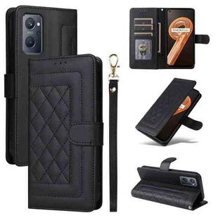 For Realme 9i / OPPO A36 / A96 Diamond Lattice Leather Flip Phone Case(Black)