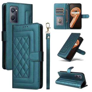 For Realme 9i / OPPO A36 / A96 Diamond Lattice Leather Flip Phone Case(Green)