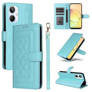 For Realme 10 4G Diamond Lattice Leather Flip Phone Case(Mint Green)