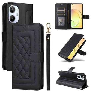 For Realme 10 4G Diamond Lattice Leather Flip Phone Case(Black)