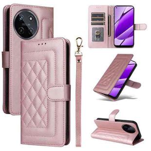 For Realme 11 4G Diamond Lattice Leather Flip Phone Case(Rose Gold)
