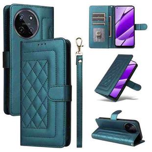 For Realme 11 4G Diamond Lattice Leather Flip Phone Case(Green)