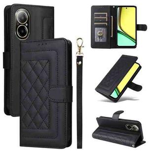 For Realme C67 4G Diamond Lattice Leather Flip Phone Case(Black)