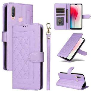 For vivo Y3 / Y17 Diamond Lattice Leather Flip Phone Case(Light Purple)
