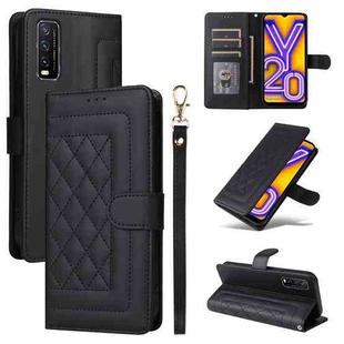 For vivo Y20 / Y20i Diamond Lattice Leather Flip Phone Case(Black)