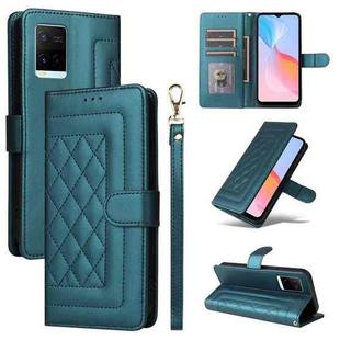 For vivo Y21 / Y33s Diamond Lattice Leather Flip Phone Case(Green)