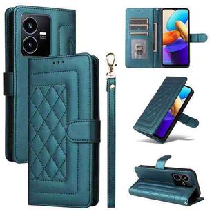 For vivo Y22s / Y35 Diamond Lattice Leather Flip Phone Case(Green)