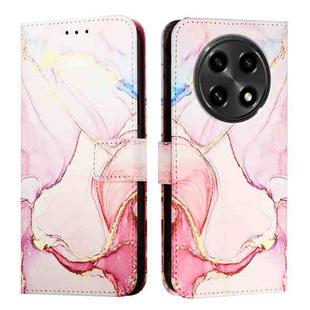 For OPPO A2 Pro 5G / A3 Pro 5G PT003 Marble Pattern Flip Leather Phone Case(Rose Gold)