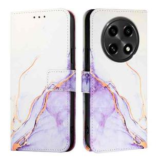 For OPPO A2 Pro 5G / A3 Pro 5G PT003 Marble Pattern Flip Leather Phone Case(White Purple)