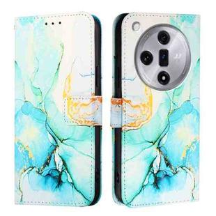 For OPPO Find X7 PT003 Marble Pattern Flip Leather Phone Case(Green)