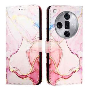 For OPPO Find X7 Ultra PT003 Marble Pattern Flip Leather Phone Case(Rose Gold)