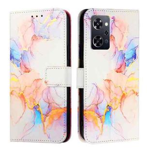 For OPPO Reno9 A JP Version PT003 Marble Pattern Flip Leather Phone Case(Galaxy Marble White)