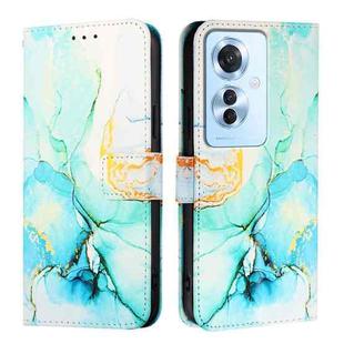 For OPPO Reno 11F 5G Global PT003 Marble Pattern Flip Leather Phone Case(Green)