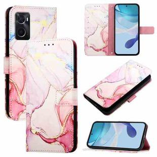 For OPPO A36 4G / A76 4G / A96 4G PT003 Marble Pattern Flip Leather Phone Case(Rose Gold)