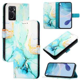 For OPPO A36 4G / A76 4G / A96 4G PT003 Marble Pattern Flip Leather Phone Case(Green)