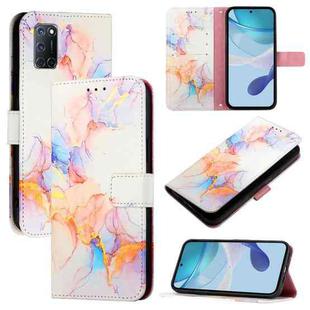 For OPPO A72 / A52 / A92 4G PT003 Marble Pattern Flip Leather Phone Case(Galaxy Marble White)
