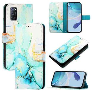 For OPPO A72 / A52 / A92 4G PT003 Marble Pattern Flip Leather Phone Case(Green)