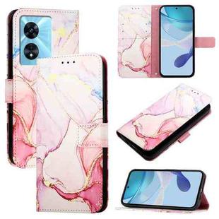 For OPPO A77 5G / A97 5G PT003 Marble Pattern Flip Leather Phone Case(Rose Gold)