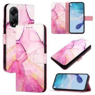 For OPPO A98 5G / F23 5G India PT003 Marble Pattern Flip Leather Phone Case(Pink Purple Gold)