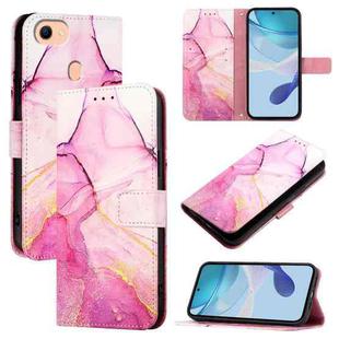 For OPPO F17 / A73 2020 4G Global PT003 Marble Pattern Flip Leather Phone Case(Pink Purple Gold)