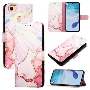 For OPPO F17 / A73 2020 4G Global PT003 Marble Pattern Flip Leather Phone Case(Rose Gold)