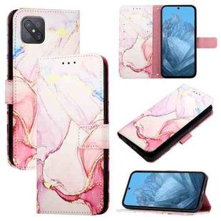 For OPPO A92s PT003 Marble Pattern Flip Leather Phone Case(Rose Gold)