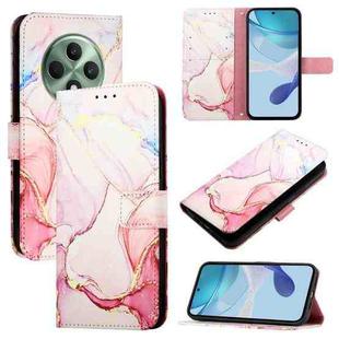 For OPPO Reno12 F 5G Global PT003 Marble Pattern Flip Leather Phone Case(Rose Gold)